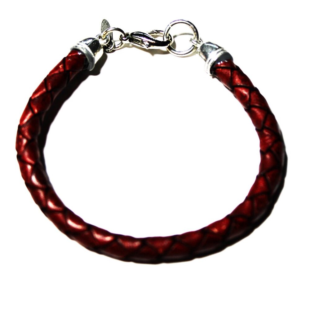 Medium Brown Four Weave Leather Bracelet